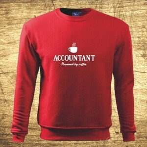 Mikina s motívom Accountant – Powered by coffee