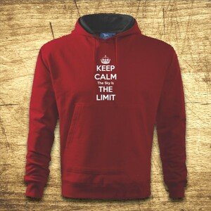 Mikina s kapucňou s motívom Keep calm – The sky is the limit.