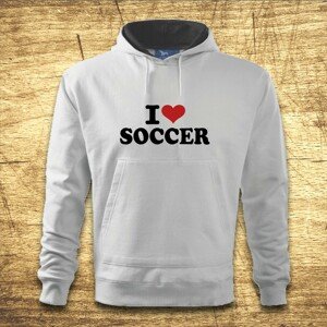 Mikina s kapucňou s motívom I love soccer