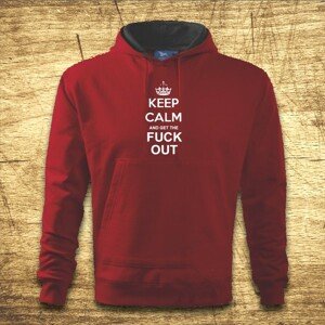 Mikina s kapucňou s motívom Keep calm and get the fuck out