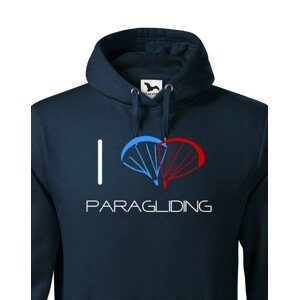 Mikina s motivem I love paragliding