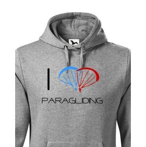 Mikina s motivem I love paragliding