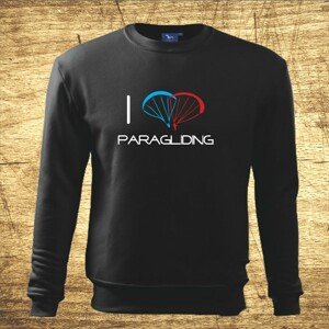 Mikina s motivem I love paragliding