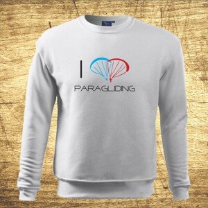 Mikina s motivem I love paragliding