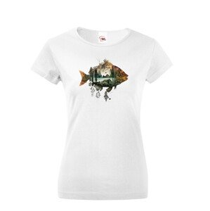 Dámské tričko s potiskem zvířat - Kapr