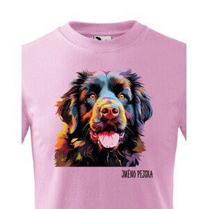 Dětské tričko s potiskem plemene Novofundlandský pes s volitelným jménem