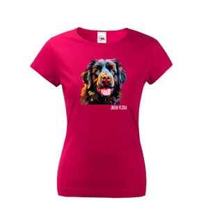 Dámské tričko s potiskem plemene Novofundlandský pes s volitelným jménem