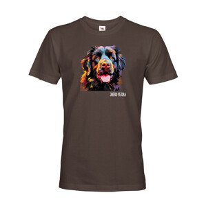 Pánské tričko s potiskem plemene Novofundlandský pes s volitelným jménem