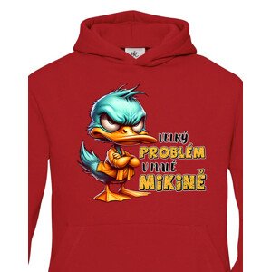 Dětská vtipná mikina s kačerem nápisem Velký problém v malé mikině