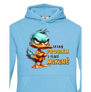 Dětská vtipná mikina s kačerem nápisem Velký problém v malé mikině