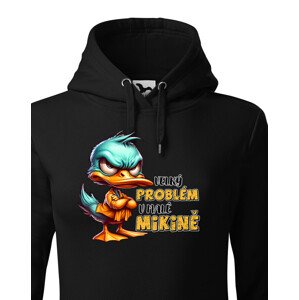 Dámská vtipná mikina s kačerem nápisem Velký problém v malé mikině