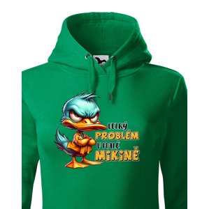 Dámská vtipná mikina s kačerem nápisem Velký problém v malé mikině