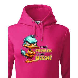 Dámská vtipná mikina s kačerem nápisem Velký problém v malé mikině
