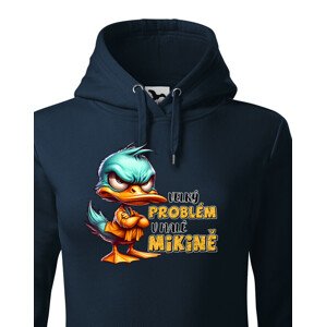 Dámská vtipná mikina s kačerem nápisem Velký problém v malé mikině