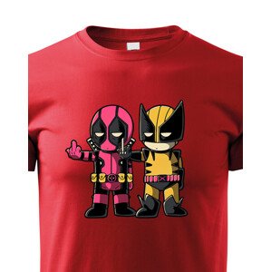 Dětské tričko Flip fiction - Deadpool a Wolverine. Skvělé jako dárek pro milovníky Marvelu