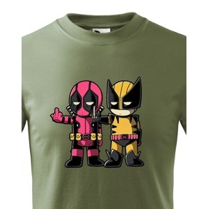 Dětské tričko Flip fiction - Deadpool a Wolverine. Skvělé jako dárek pro milovníky Marvelu