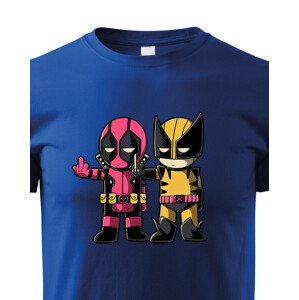 Dětské tričko Flip fiction - Deadpool a Wolverine. Skvělé jako dárek pro milovníky Marvelu