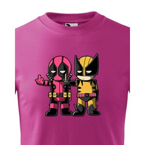 Dětské tričko Flip fiction - Deadpool a Wolverine. Skvělé jako dárek pro milovníky Marvelu