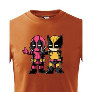 Dětské tričko Flip fiction - Deadpool a Wolverine. Skvělé jako dárek pro milovníky Marvelu