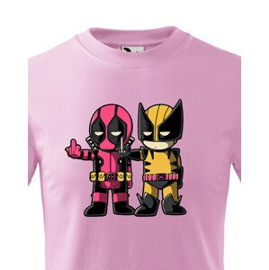 Dětské tričko Flip fiction - Deadpool a Wolverine. Skvělé jako dárek pro milovníky Marvelu