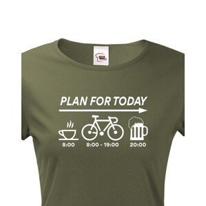 Dámské tričko Plans for Today - ideální dárek pro cyklistu