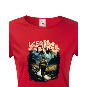 Dámské triko s citátem I cesta může být cíl