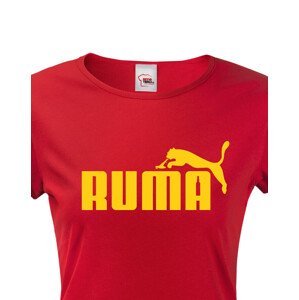 ★ Dámské tričko s oblíbeným motivem Ruma - vtipná parodie na značku Puma