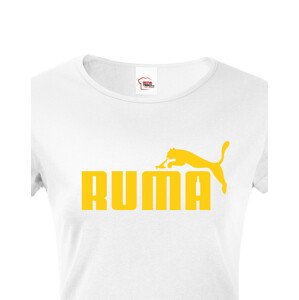 ★ Dámské tričko s oblíbeným motivem Ruma - vtipná parodie na značku Puma