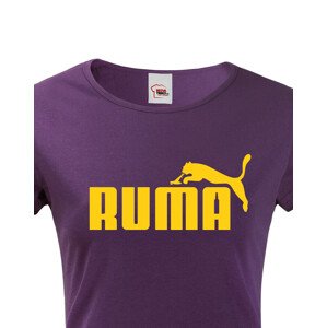 ★ Dámské tričko s oblíbeným motivem Ruma - vtipná parodie na značku Puma