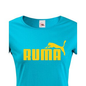 ★ Dámské tričko s oblíbeným motivem Ruma - vtipná parodie na značku Puma