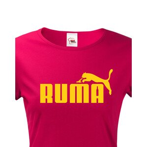 ★ Dámské tričko s oblíbeným motivem Ruma - vtipná parodie na značku Puma