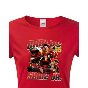 Dámské tričko s oblíbeným závodníkem F1 - Carlos Sainz - pro fanoušky motosportu
