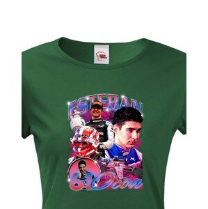 Dámské tričko s oblíbeným závodníkem F1 - Esteban Ocon - pro fanoušky motosportu