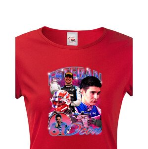Dámské tričko s oblíbeným závodníkem F1 - Esteban Ocon - pro fanoušky motosportu
