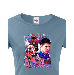 Dámské tričko s oblíbeným závodníkem F1 - Esteban Ocon - pro fanoušky motosportu
