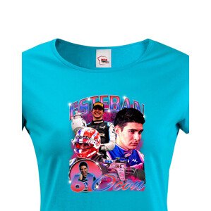 Dámské tričko s oblíbeným závodníkem F1 - Esteban Ocon - pro fanoušky motosportu