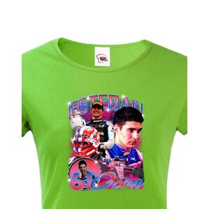 Dámské tričko s oblíbeným závodníkem F1 - Esteban Ocon - pro fanoušky motosportu