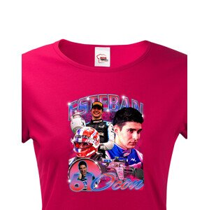 Dámské tričko s oblíbeným závodníkem F1 - Esteban Ocon - pro fanoušky motosportu