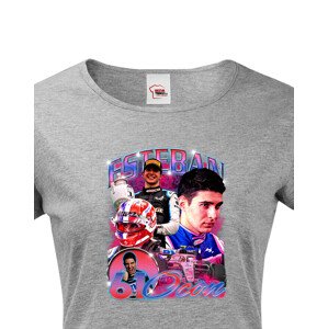 Dámské tričko s oblíbeným závodníkem F1 - Esteban Ocon - pro fanoušky motosportu
