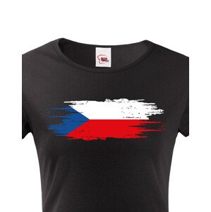 Dámské tričko s Českou vlajkou  - vlastenecké tričko