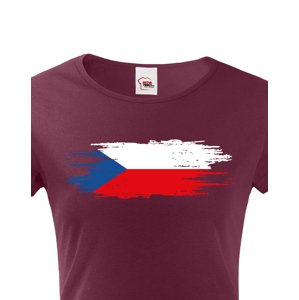 Dámské tričko s Českou vlajkou  - vlastenecké tričko