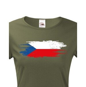 Dámské tričko s Českou vlajkou  - vlastenecké tričko