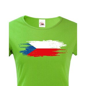 Dámské tričko s Českou vlajkou  - vlastenecké tričko