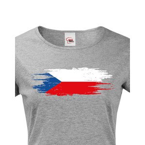 Dámské tričko s Českou vlajkou  - vlastenecké tričko