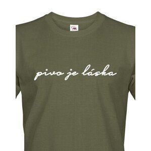 Pánské tričko s potiskem Pivo je láska - skvělé na fesťák, nebo jen tak na běžné nošení