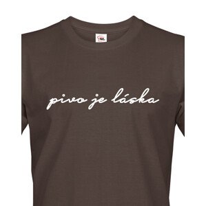 Pánské tričko s potiskem Pivo je láska - skvělé na fesťák, nebo jen tak na běžné nošení