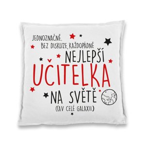 Polštářek pro učitelku s nápisem "Nejlepší učitelka" - dárek pro učitelku