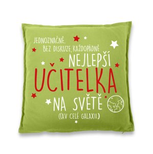 Polštářek pro učitelku s nápisem "Nejlepší učitelka" - dárek pro učitelku