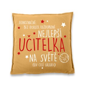 Polštářek pro učitelku s nápisem "Nejlepší učitelka" - dárek pro učitelku