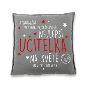 Polštářek pro učitelku s nápisem "Nejlepší učitelka" - dárek pro učitelku